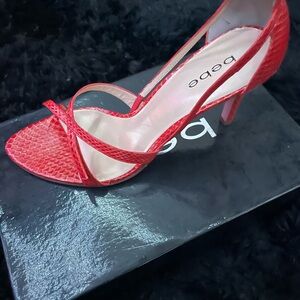 Bebe Women's Red Strappy Heels